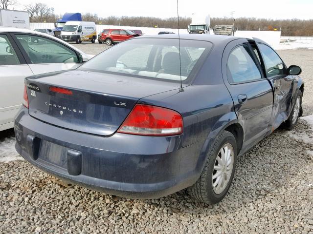 1C3EL46X13N502620 - 2003 CHRYSLER SEBRING LX BLUE photo 4