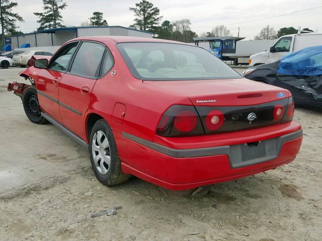 2G1WF52E649414127 - 2004 CHEVROLET IMPALA RED photo 3