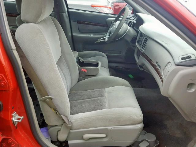 2G1WF52E649414127 - 2004 CHEVROLET IMPALA RED photo 5