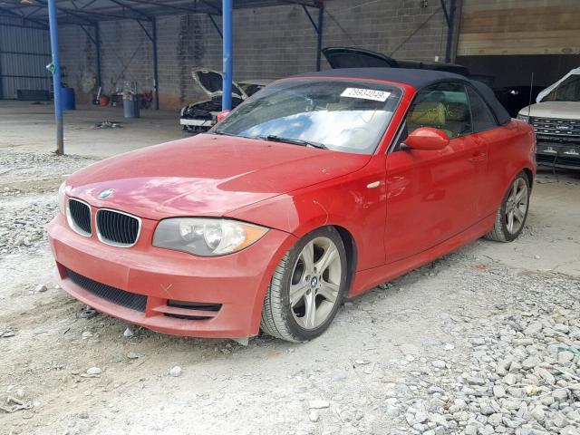 WBAUL73548VJ74478 - 2008 BMW 128 I RED photo 2