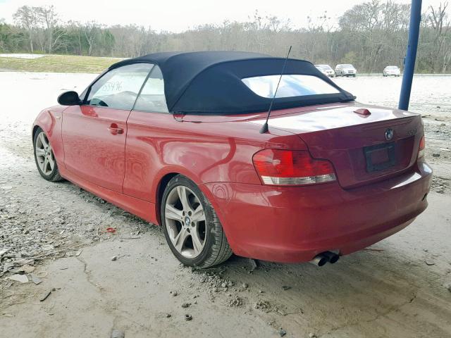 WBAUL73548VJ74478 - 2008 BMW 128 I RED photo 3