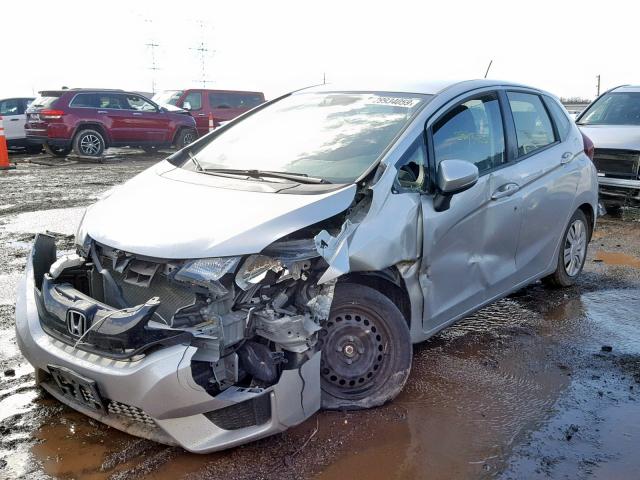 JHMGK5H59GX010502 - 2016 HONDA FIT LX SILVER photo 2