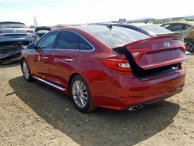 5NPE34AF6FH076728 - 2015 HYUNDAI SONATA SPO RED photo 3