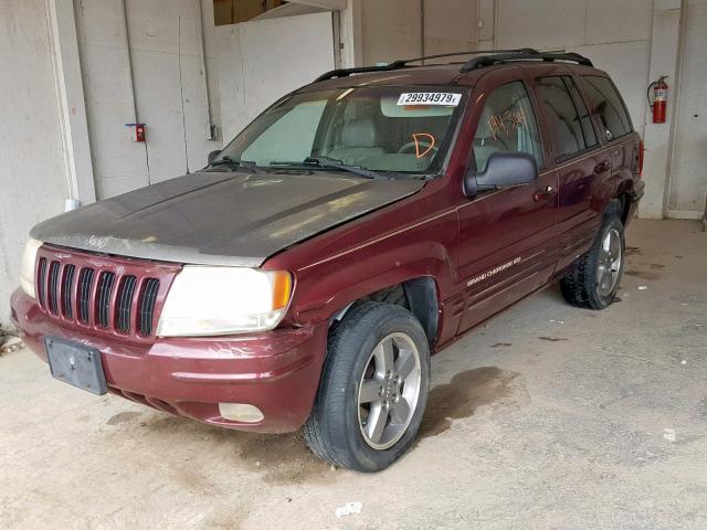 1J4GW68S6XC580752 - 1999 JEEP GRAND CHER BURGUNDY photo 2