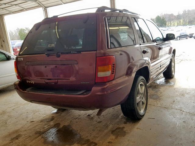 1J4GW68S6XC580752 - 1999 JEEP GRAND CHER BURGUNDY photo 4