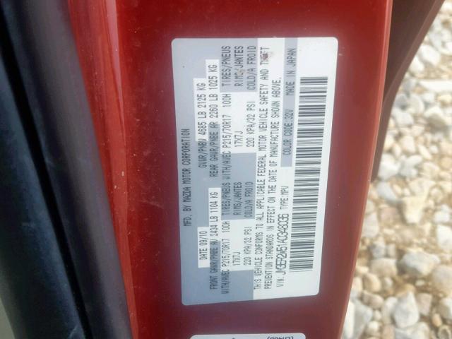 JM3ER2W51A0348036 - 2010 MAZDA CX-7 RED photo 10