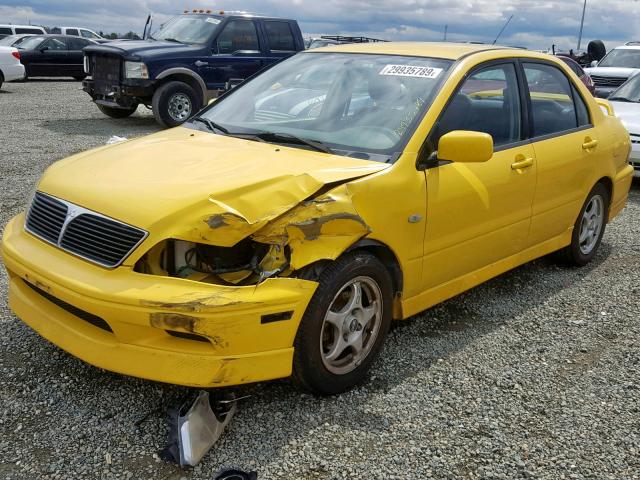 JA3AJ86E63U065319 - 2003 MITSUBISHI LANCER OZ YELLOW photo 2