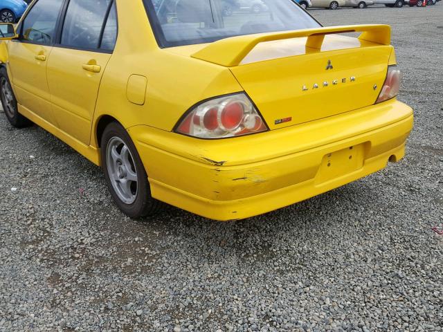 JA3AJ86E63U065319 - 2003 MITSUBISHI LANCER OZ YELLOW photo 9