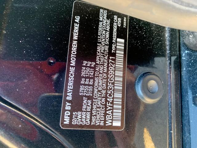 WBAYF4C53FGS99271 - 2015 BMW 740 LXI BLACK photo 10