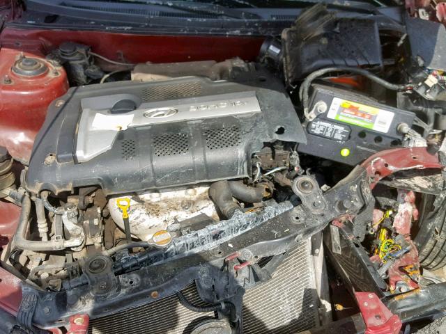 KMHDN46D16U230213 - 2006 HYUNDAI ELANTRA GL RED photo 7