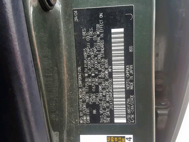 JTLKT324454002100 - 2005 TOYOTA SCION XB 绿色 照片 10