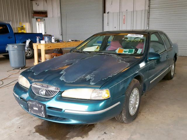 1MELM624XTH629225 - 1996 MERCURY COUGAR XR7 GREEN photo 2