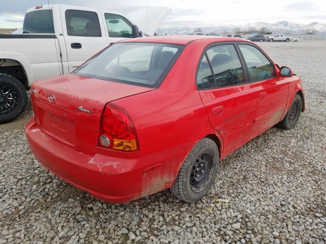 KMHCG45C25U657901 - 2005 HYUNDAI ACCENT GL  photo 4