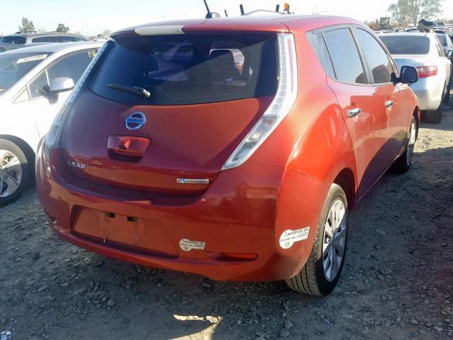 1N4AZ0CPXDC420541 - 2013 NISSAN LEAF S MAROON photo 4