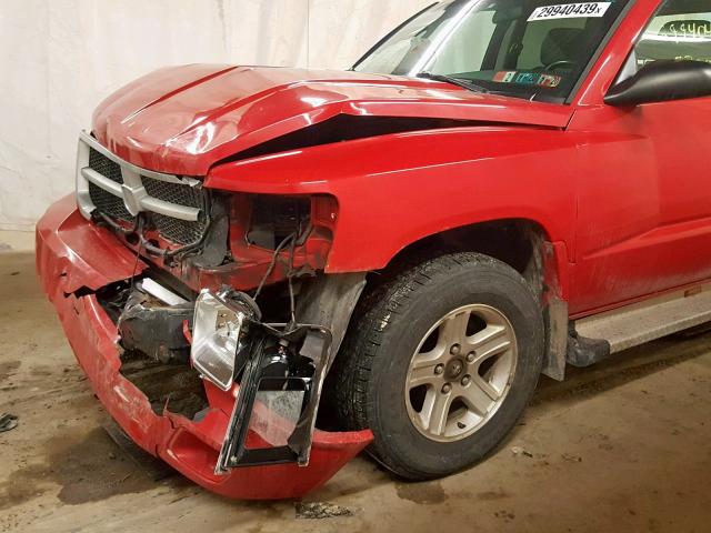 1D7RW3GK1BS572027 - 2011 DODGE DAKOTA SLT RED photo 9