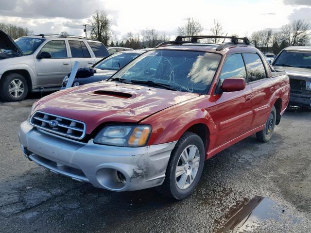 4S4BT63C655107066 - 2005 SUBARU BAJA TURBO BURGUNDY photo 2