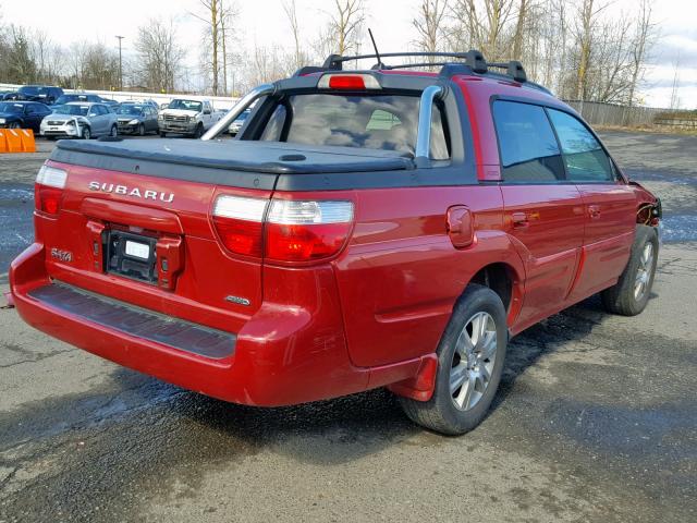 4S4BT63C655107066 - 2005 SUBARU BAJA TURBO BURGUNDY photo 4