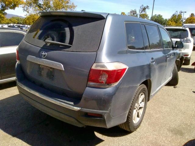 5TDZA3EH6CS029900 - 2012 TOYOTA HIGHLANDER BLUE photo 4