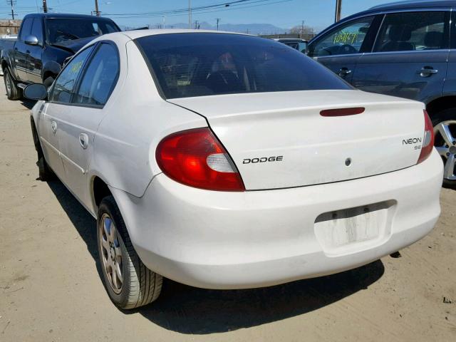 1B3ES46C82D634808 - 2002 DODGE NEON SE WHITE photo 3