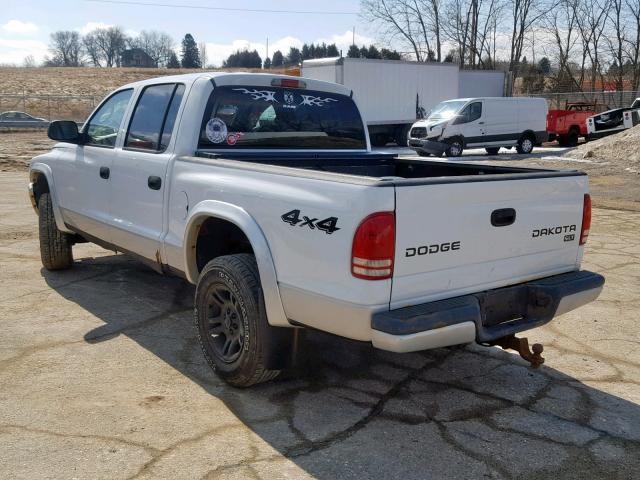 1D7HG48N73S170988 - 2003 DODGE DAKOTA QUA WHITE photo 3