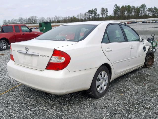 4T1BE32K92U074096 - 2002 TOYOTA CAMRY LE WHITE photo 4