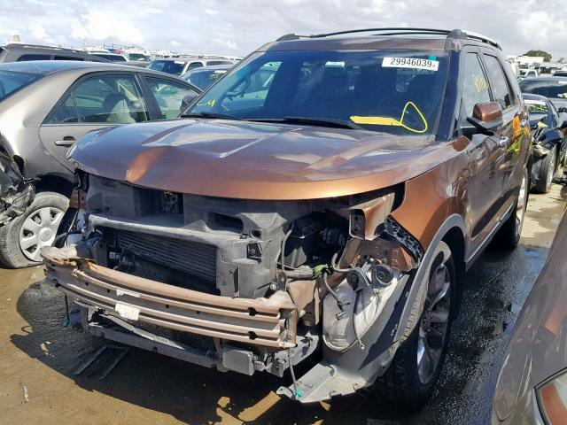 1FMHK7F97CGA61266 - 2012 FORD EXPLORER L ORANGE photo 2