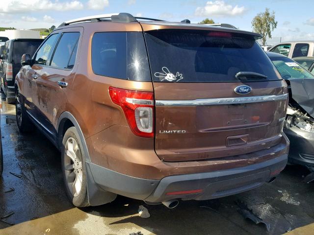 1FMHK7F97CGA61266 - 2012 FORD EXPLORER L ORANGE photo 3