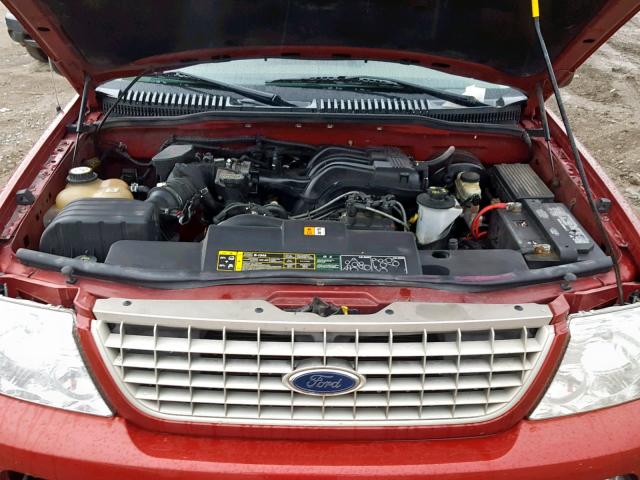 1FMZU74K94UA73605 - 2004 FORD EXPLORER E RED photo 7