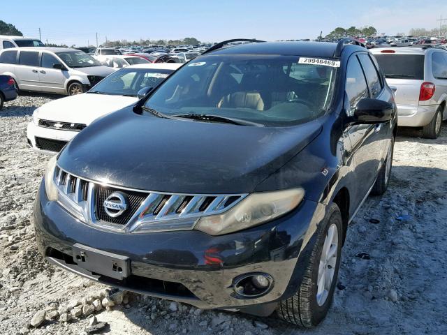 JN8AZ18U19W027939 - 2009 NISSAN MURANO S BLACK photo 2