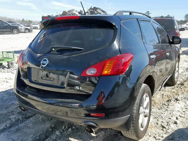 JN8AZ18U19W027939 - 2009 NISSAN MURANO S BLACK photo 4