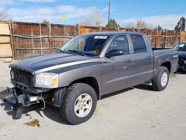 1D7HW48N15S224582 - 2005 DODGE DAKOTA QUA GRAY photo 2