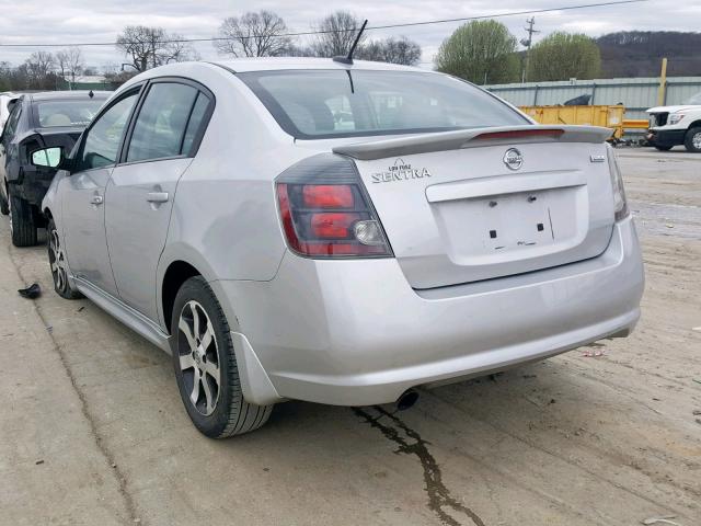 3N1AB6APXCL743742 - 2012 NISSAN SENTRA 2.0 SILVER photo 3