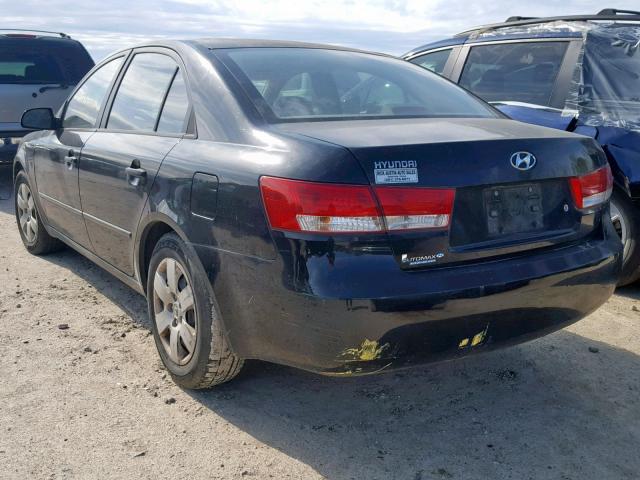 5NPET46C56H106221 - 2006 HYUNDAI SONATA GL BLACK photo 3