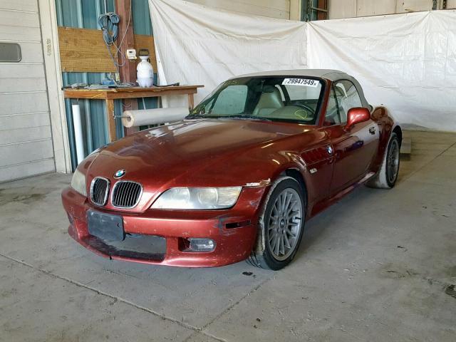 WBACN53431LL48043 - 2001 BMW Z3 3.0 MAROON photo 2