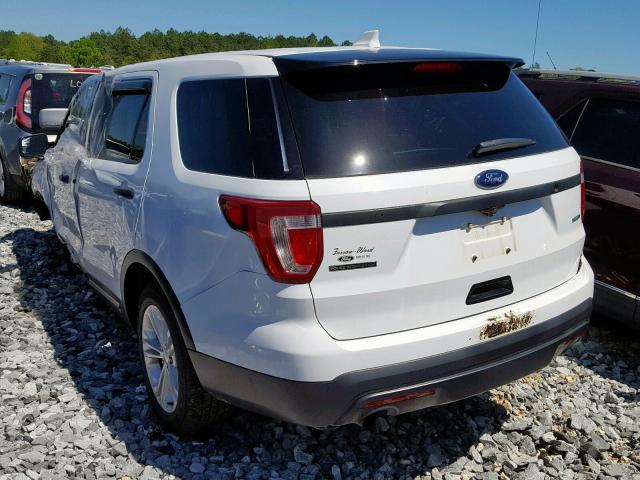 1FM5K8AR1GGC26007 - 2016 FORD EXPLORER P WHITE photo 3