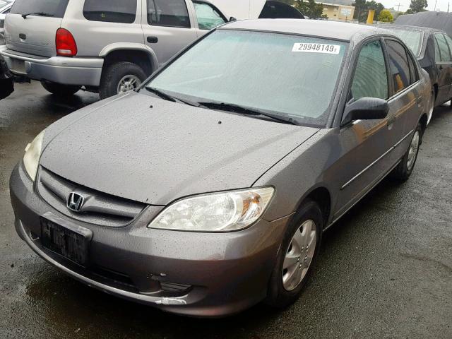 1HGES16385L019460 - 2005 HONDA CIVIC DX V GRAY photo 2