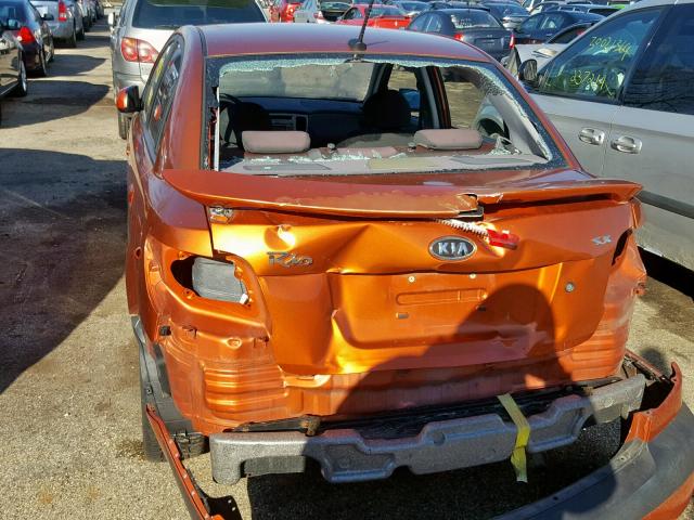 KNADE223996548656 - 2009 KIA RIO BASE ORANGE photo 9