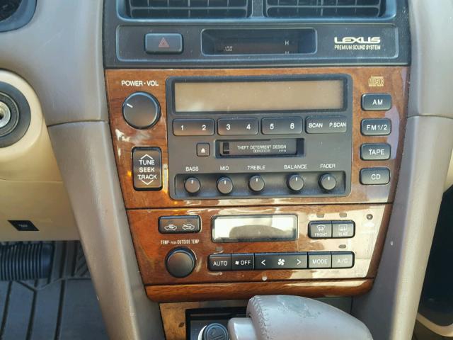 JT8BF28G810312863 - 2001 LEXUS ES 300 GOLD photo 9