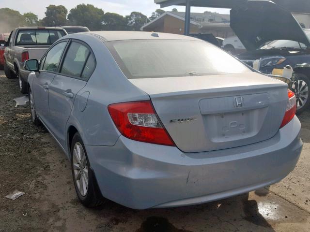 19XFB2F92CE334872 - 2012 HONDA CIVIC EXL BLUE photo 3