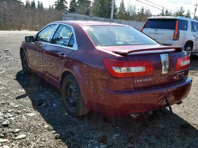 3LNHM26106R607622 - 2006 LINCOLN ZEPHYR BURGUNDY photo 3