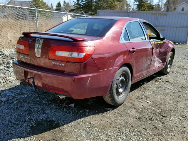 3LNHM26106R607622 - 2006 LINCOLN ZEPHYR BURGUNDY photo 4