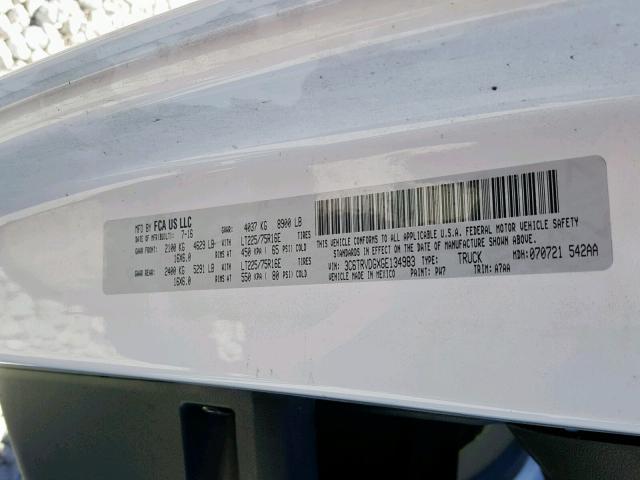 3C6TRVDGXGE134983 - 2016 RAM PROMASTER 白色 照片 10