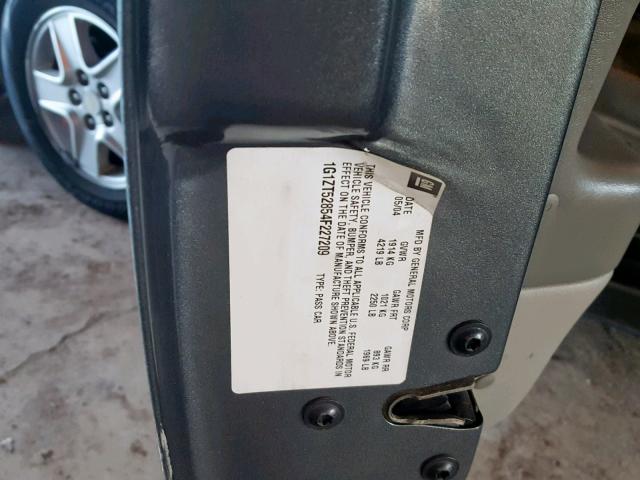 1G1ZT52854F227209 - 2004 CHEVROLET MALIBU LS GRAY photo 10