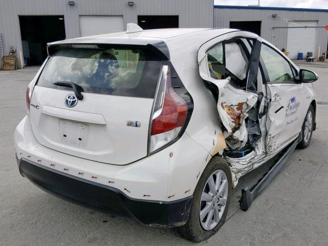 JTDKDTB31H1596229 - 2017 TOYOTA PRIUS C WHITE photo 4