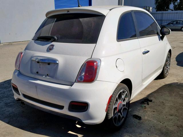 3C3CFFBR4CT381292 - 2012 FIAT 500 SPORT WHITE photo 4