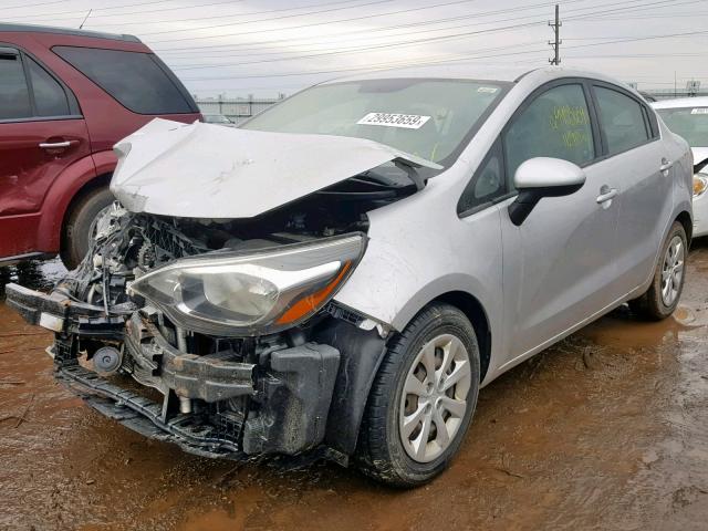 KNADM4A39D6121373 - 2013 KIA RIO LX SILVER photo 2