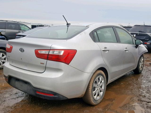 KNADM4A39D6121373 - 2013 KIA RIO LX SILVER photo 4