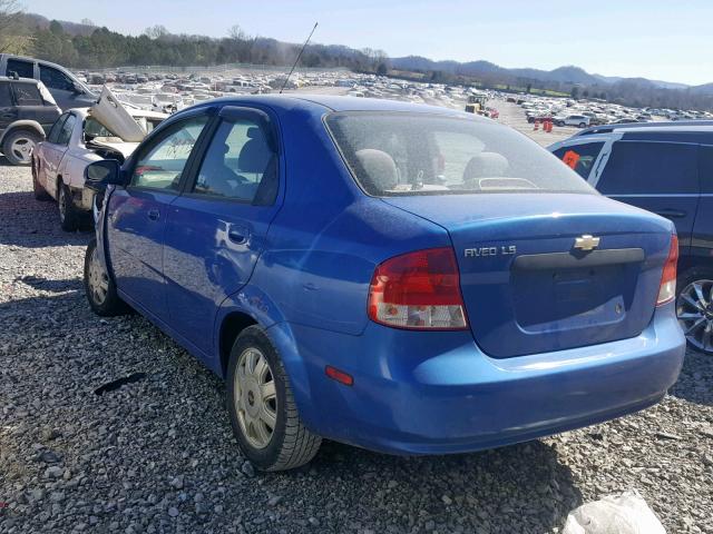 KL1TD52685B381633 - 2005 CHEVROLET AVEO BASE ლურჯი ფოტო 3