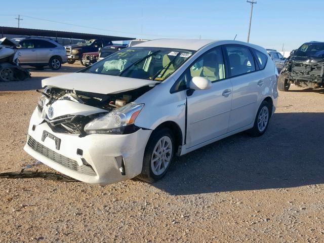 JTDZN3EU9EJ003955 - 2014 TOYOTA PRIUS V WHITE photo 2