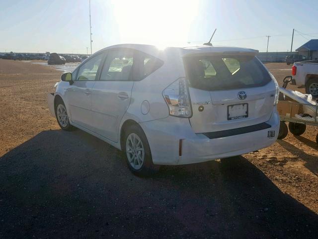 JTDZN3EU9EJ003955 - 2014 TOYOTA PRIUS V WHITE photo 3